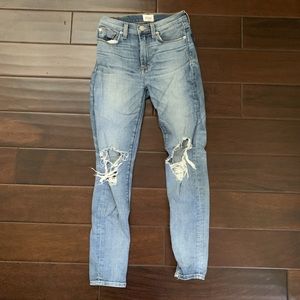 Hudson Super Skinny High Waisted Ripped Jeans